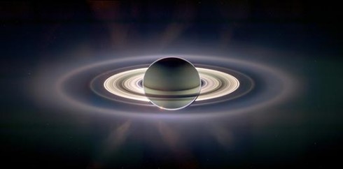 Photo of Saturn from Cassini showing new rings