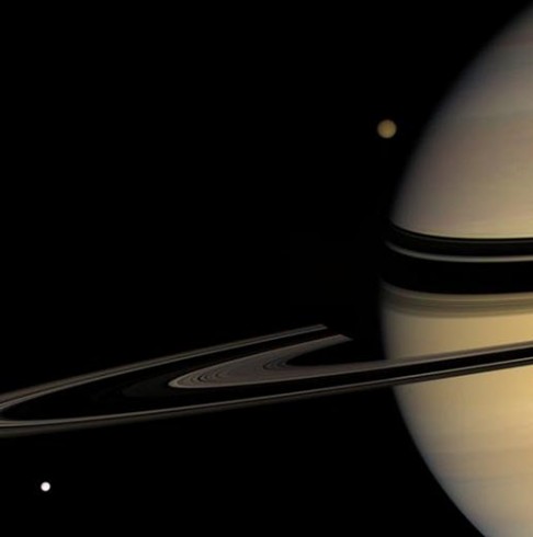 Two moons of Saturn