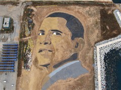 Obama Sand Painting