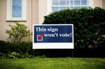 Someone took some bullshit DEGOP signs that said “Vote Republican”