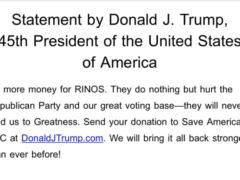 Trump wants all the donations
