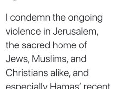Coons Condemns Hamas Amid Ongoing Israeli Attacks on Muslim Protesters outside Al-Aqsa Mosque in Jerusalem