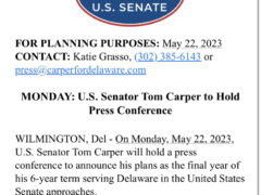 Breaking – Carper to Spill the Beans Tomorrow